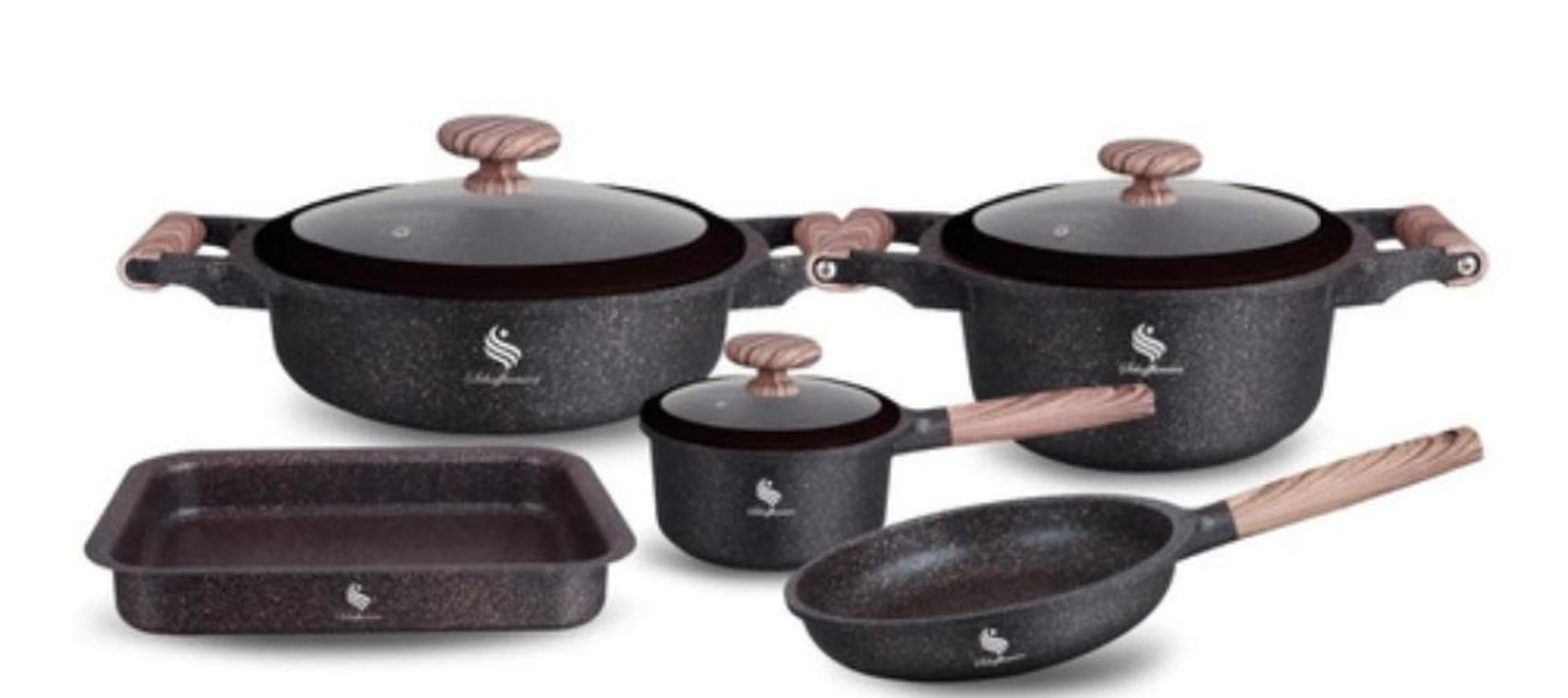 BATERIA DE COCINA EN PIEDRA VOLCANICA 8 PIEZAS