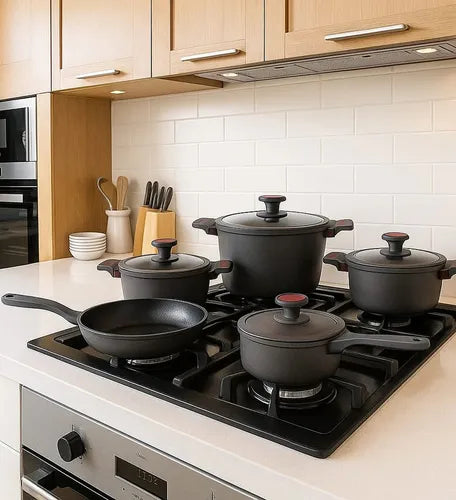 BATERÍA DE COCINA EN GRANITO 9 PIEZAS