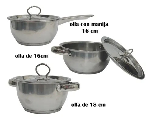 BATERIA DE COCINA 15 PIEZAS EN ACERO
