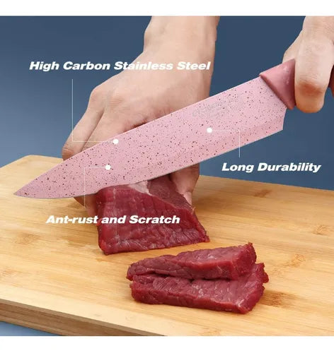 JUEGO DE CUCHILLOS 6 PIEZAS COLORES