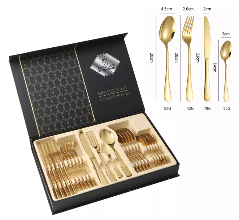 JUEGO DE CUBIERTOS 24 PIEZAS EN ACERO