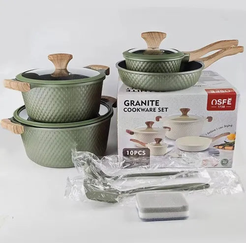 BATERIA DE COCINA 10 PIEZAS EN GRANITO