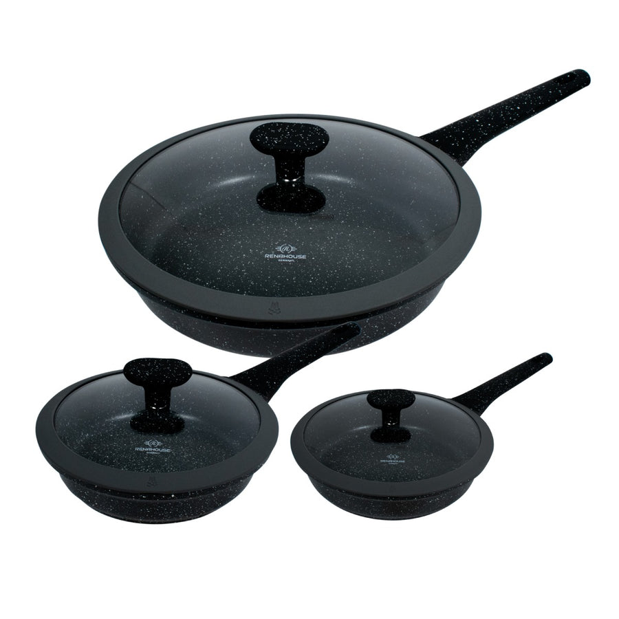 SARTENES EN PIEDRA VOLCANICA 6 PIEZAS