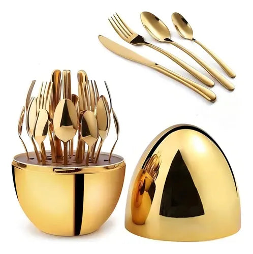 SET DE CUBIERTOS 24 PIEZAS ESTUCHE DE HUEVO