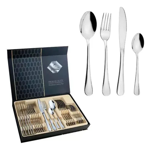 JUEGO DE CUBIERTOS 24 PIEZAS EN ACERO