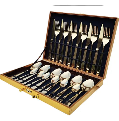 JUEGO CUBIERTOS 24 PIEZAS MALETIN