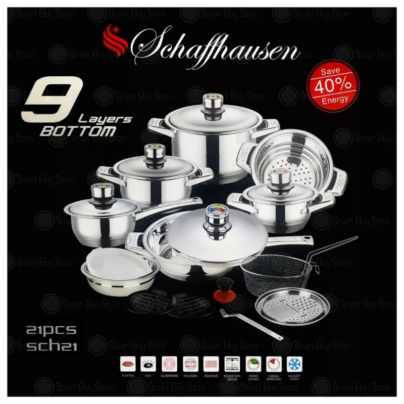 BATERIA DE COCINA 21 PIEZAS EN ACERO