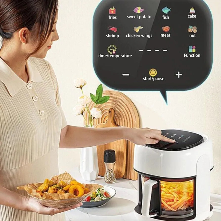 FREIDORA DE AIRE 6 LITROS CANASTA DE CRISTAL