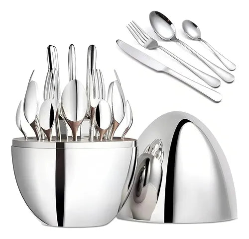 SET DE CUBIERTOS 24 PIEZAS ESTUCHE DE HUEVO