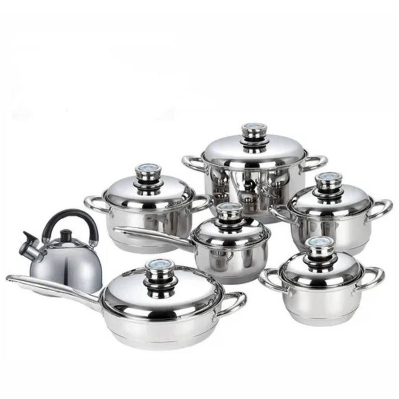 BATERÍA DE COCINA 13 PIEZAS TAPA TERMOSTATO