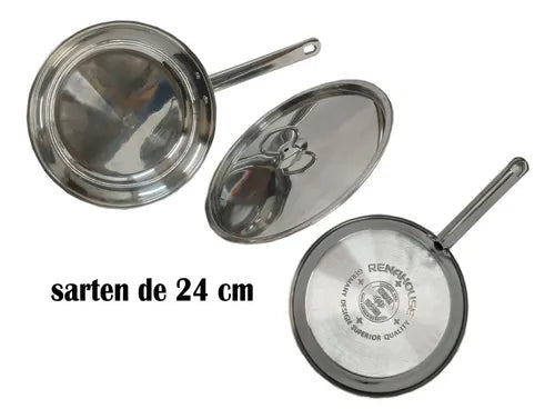 BATERIA DE COCINA 15 PIEZAS EN ACERO