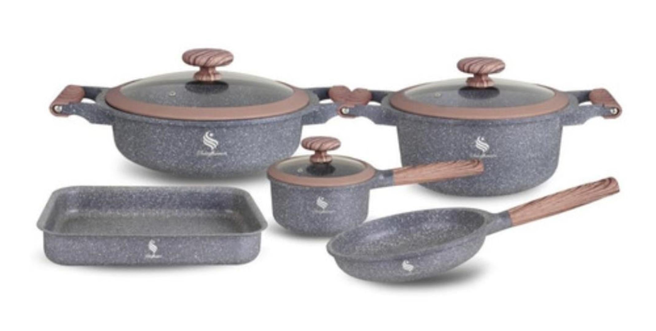 BATERIA DE COCINA EN PIEDRA VOLCANICA 8 PIEZAS